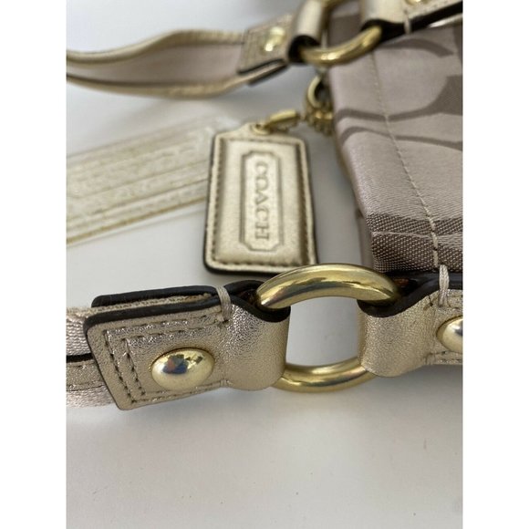 Coach Tan and Brown Signature Shoulder Bag - Picture 10 of 11
